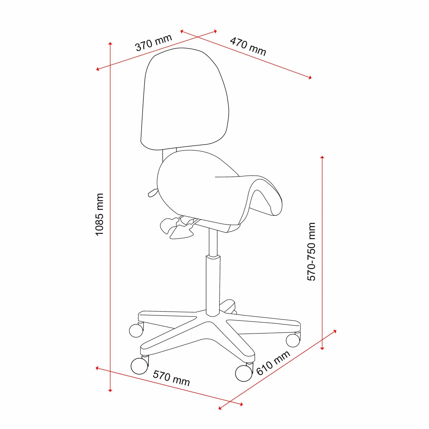 Buro Bambach Saddle Seat Chair w/Back