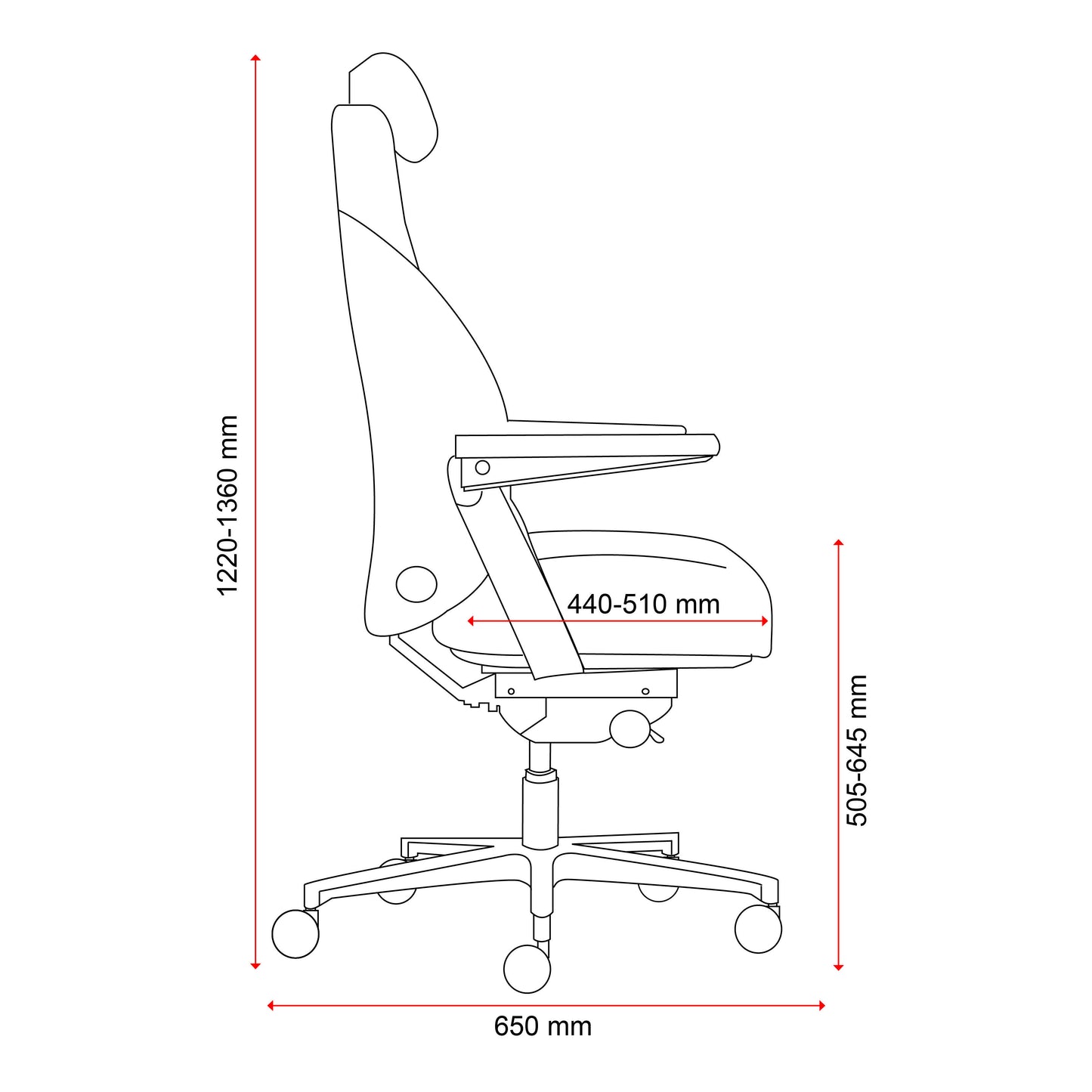 Buro Maverick 24/7 Controller Chair, Black Fabric w/ Arms