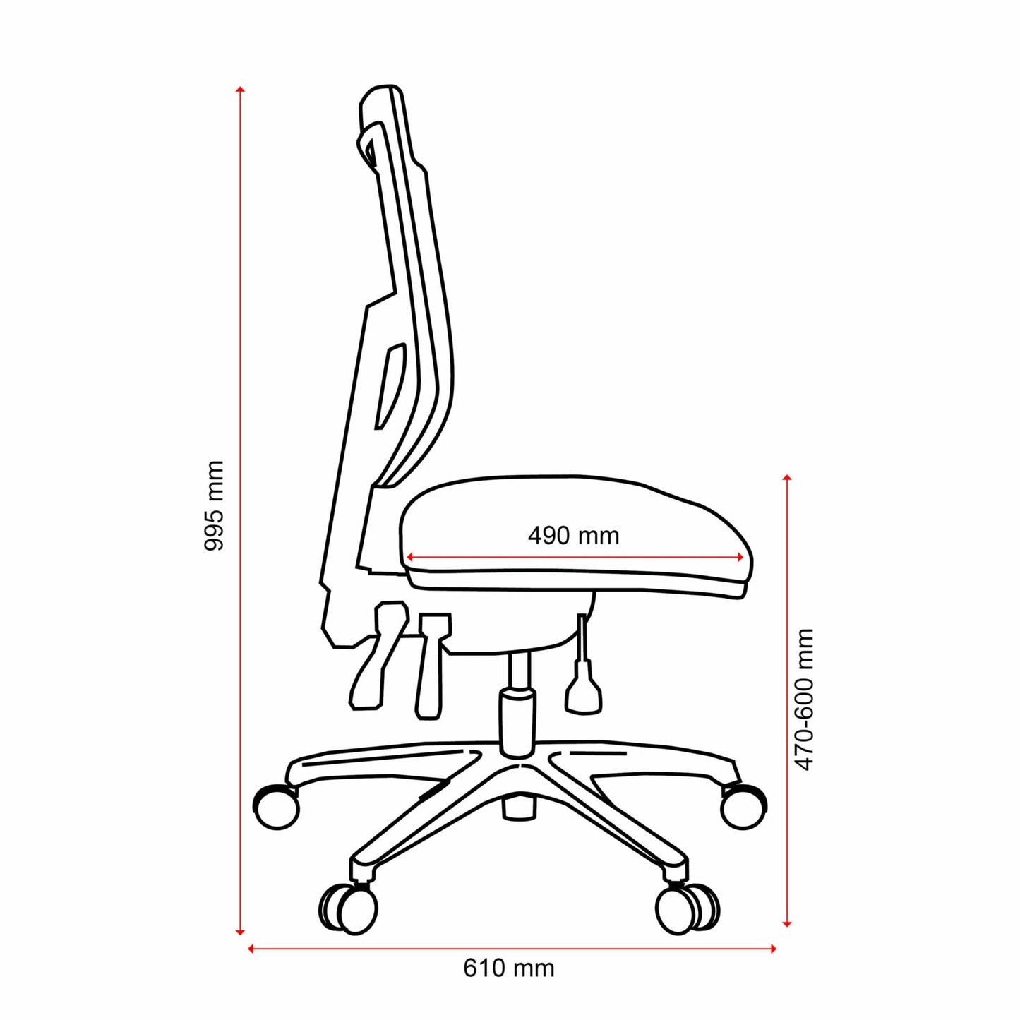 Buro Metro II Mesh Back Chair - Aluminium Base