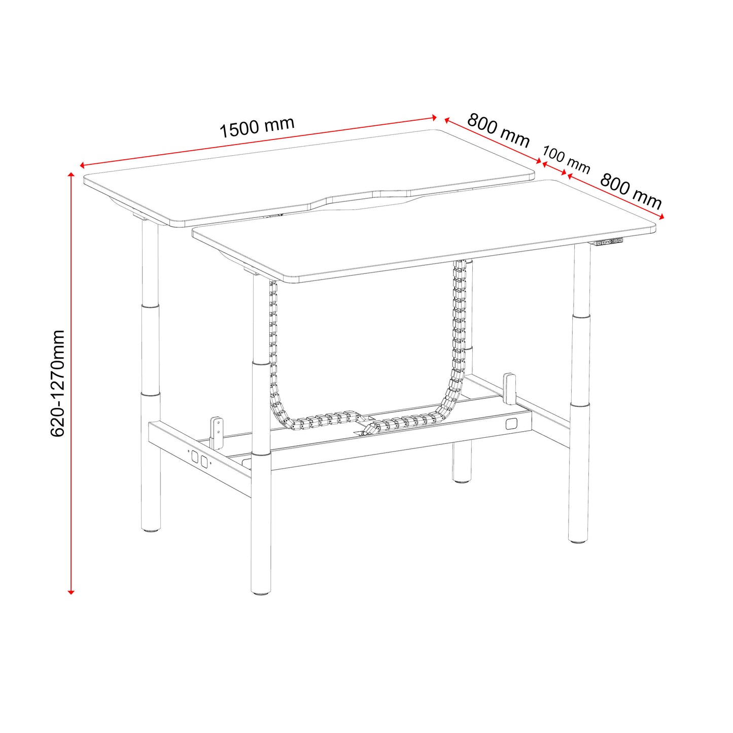 Buro Syntra Back to Back Height Adjustable Desks 1500 & 1800 Range