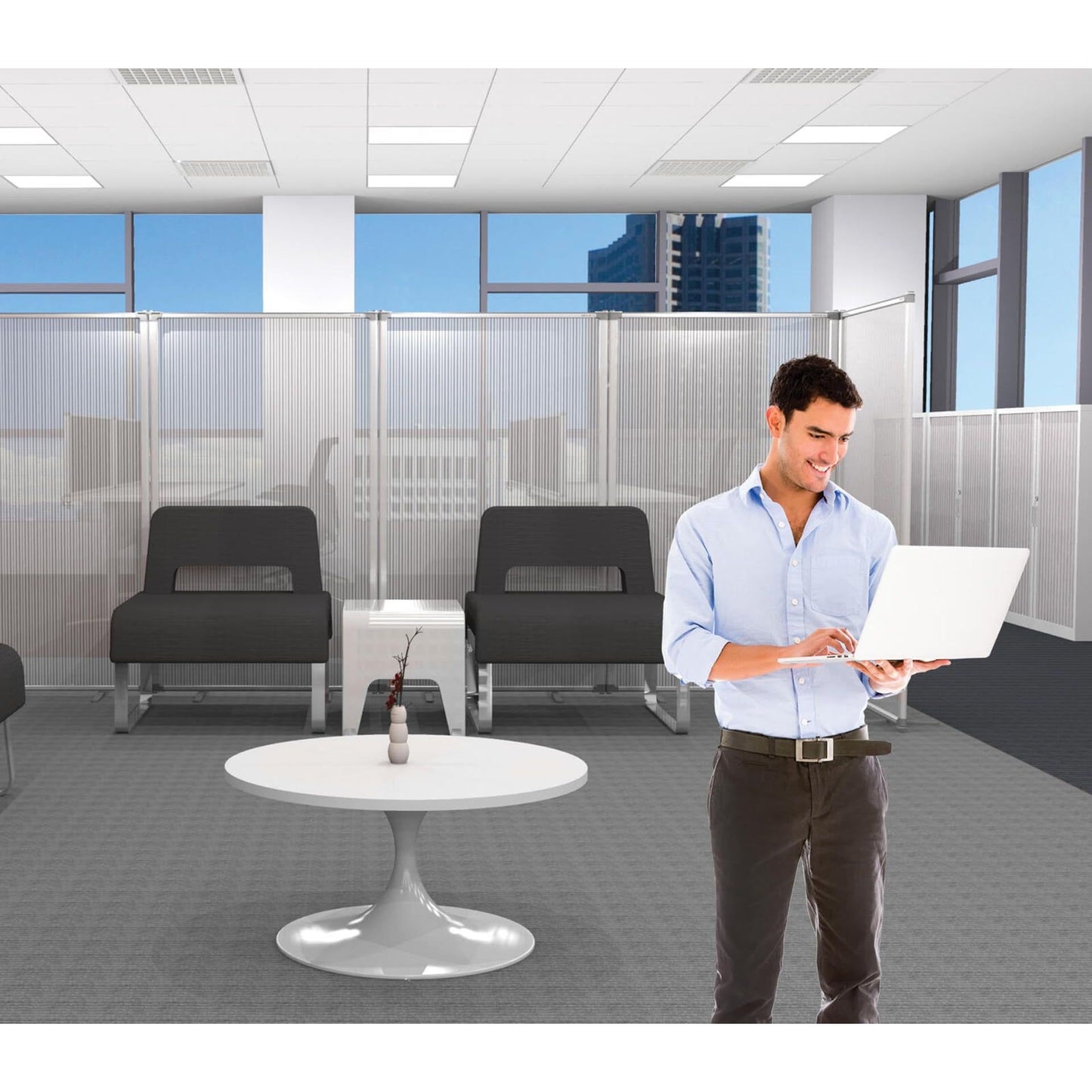 Free Standing Blue Acoustic Partitions