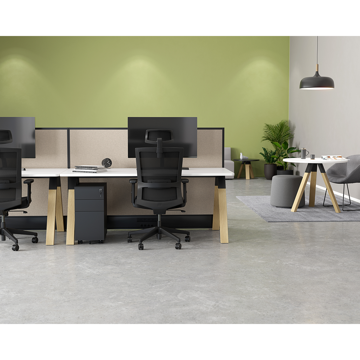 Knights Ligna Fixed Height Desk Scallop & 30mm Radius Corners 1500, 1600, 1800 & 2000 Range