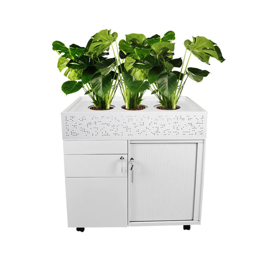 Metal Mobile Caddy and Tambour Planter Box