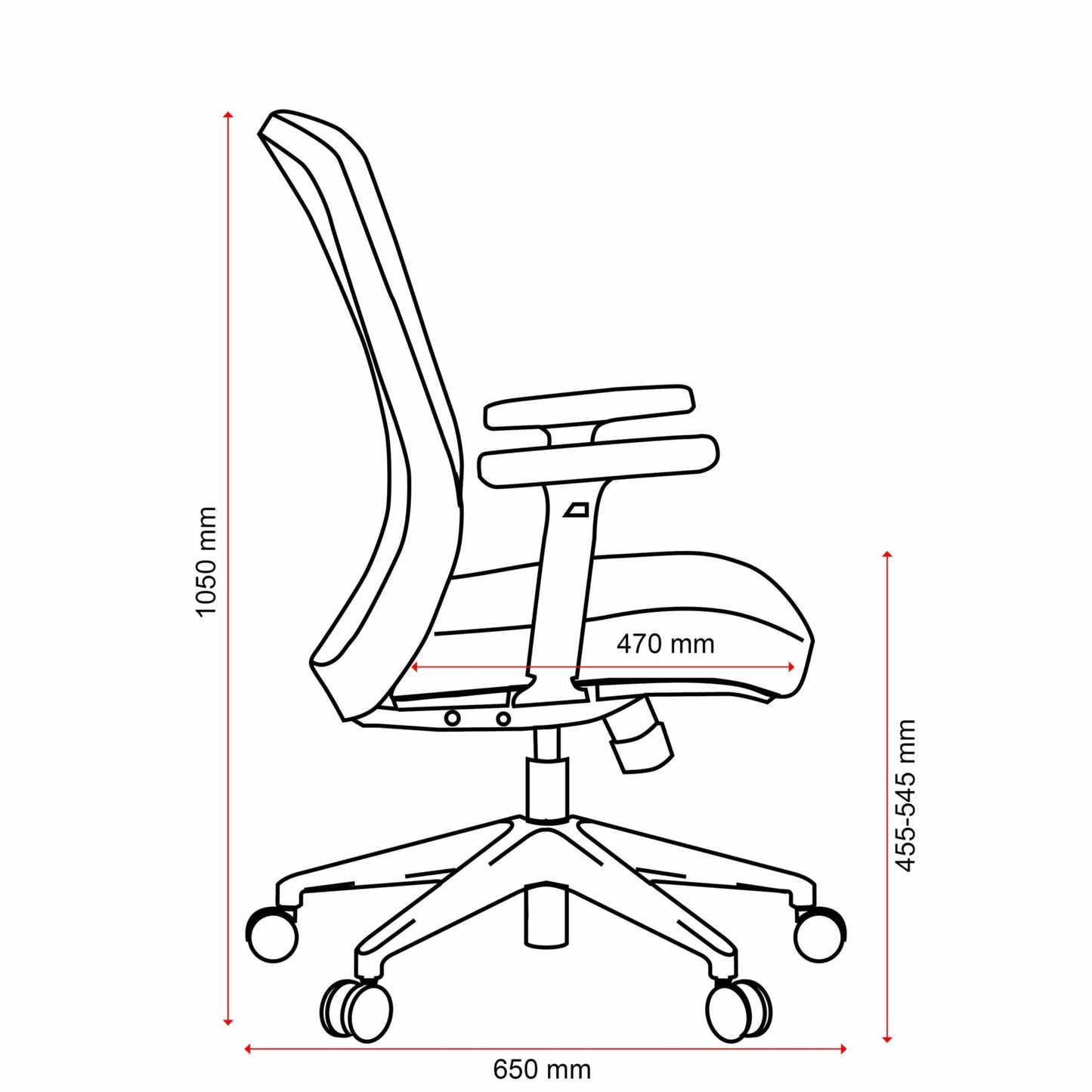 Mondo Gene Mesh Back Chair w/ Arms