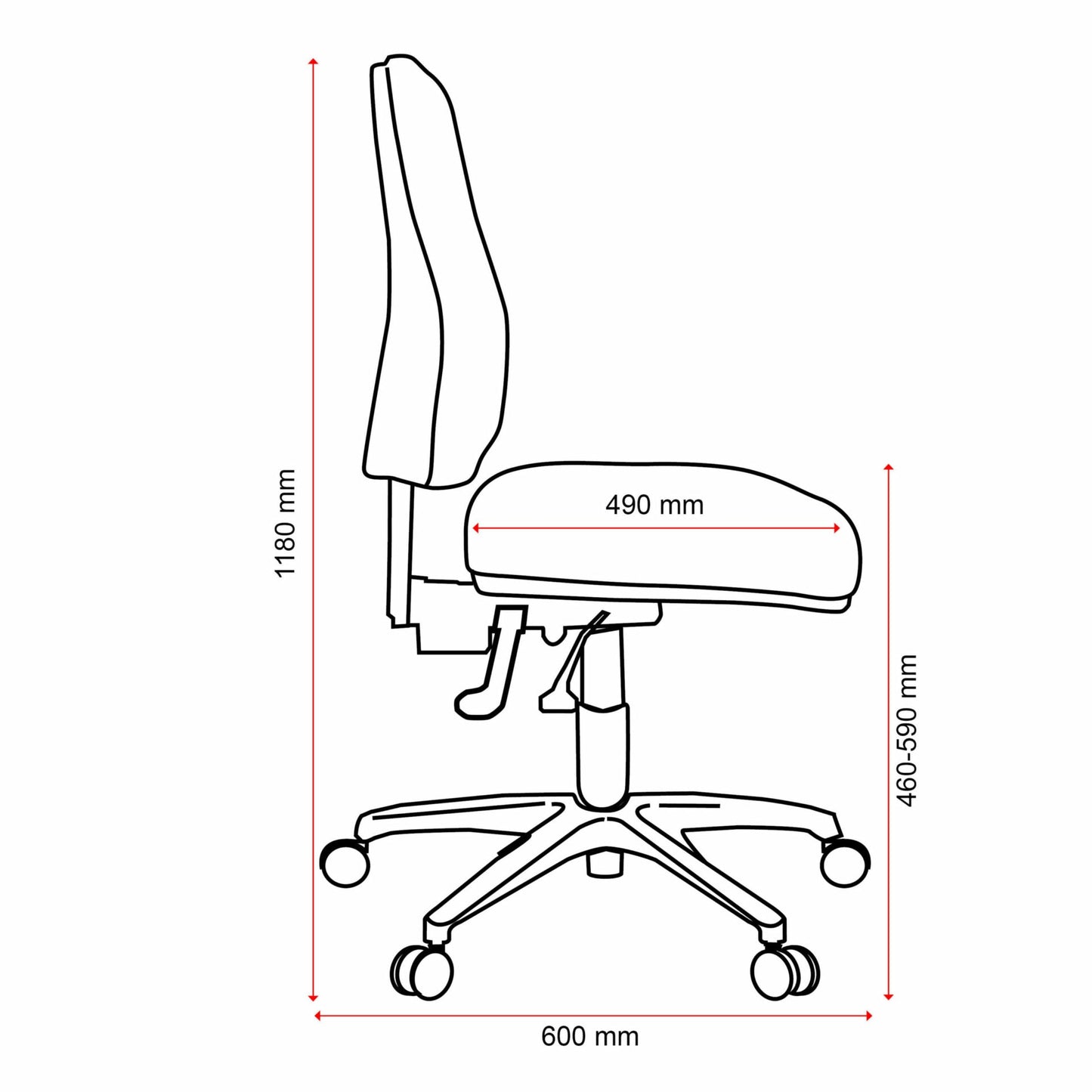 Roma 2 Lever High-Back Office Chair-Task Chair-Smart Office Furniture