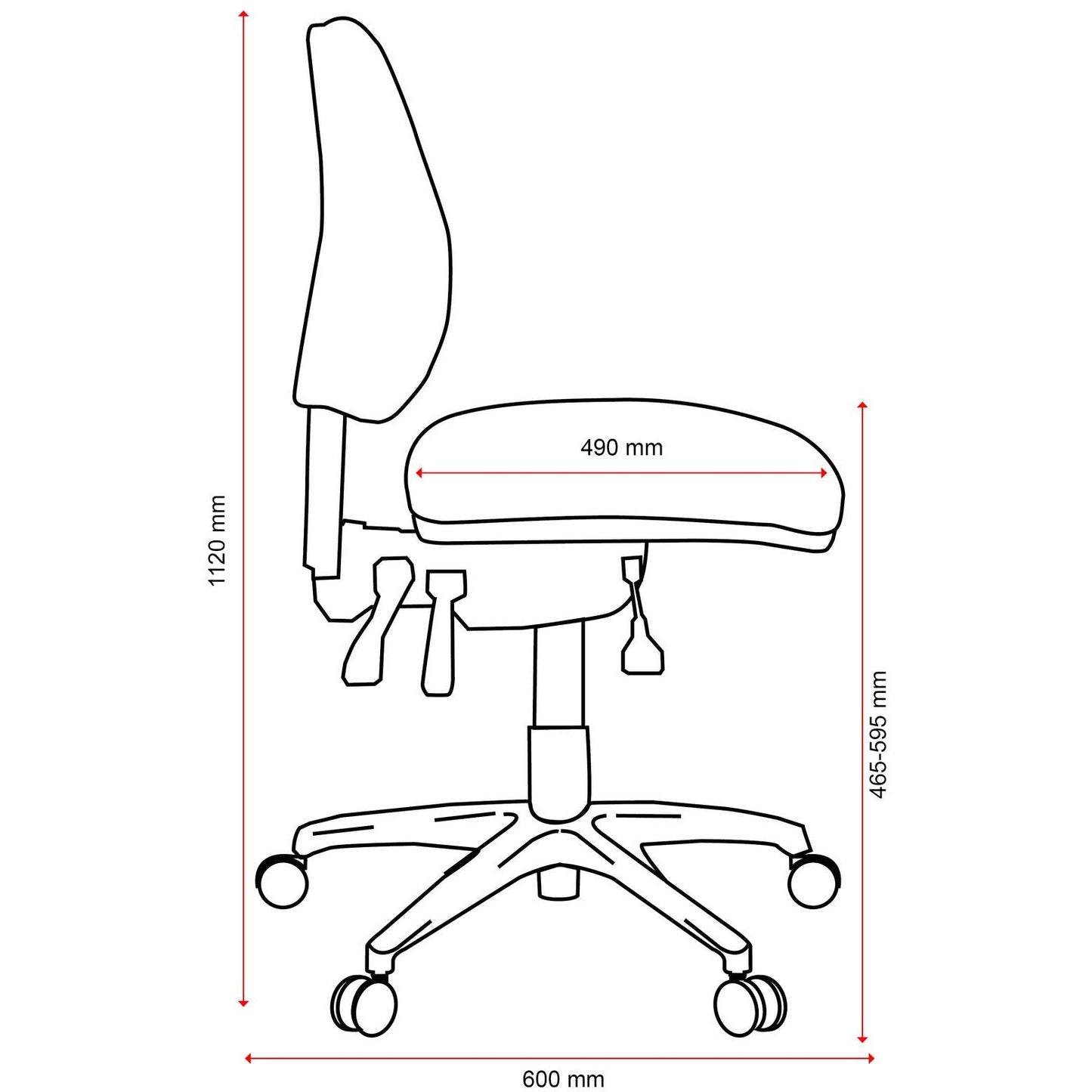 Roma 3 Lever Mid-Back Office Chair-Task-Smart Office Furniture