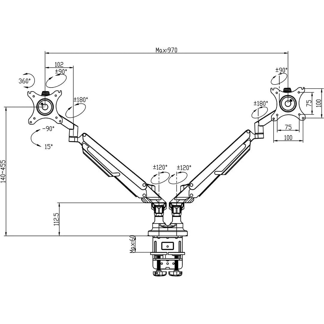 Scimitar Double Monitor Arm
