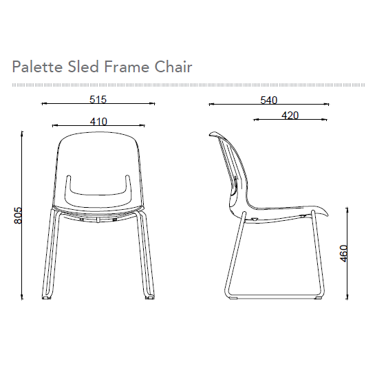 Sylex Grey Pallete Sled Steel Chair