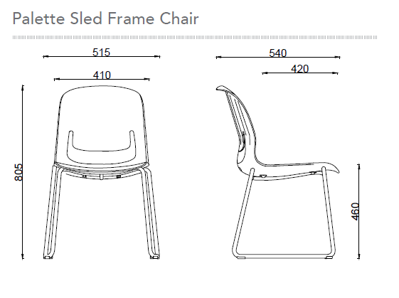 Sylex Grey Pallete Sled Steel Chair