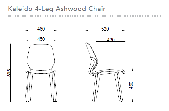Sylex Kaleido 4-Leg Timber Ashwood Chair