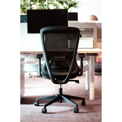 Ava Black Mesh Synchro Chair w/Seat Slide