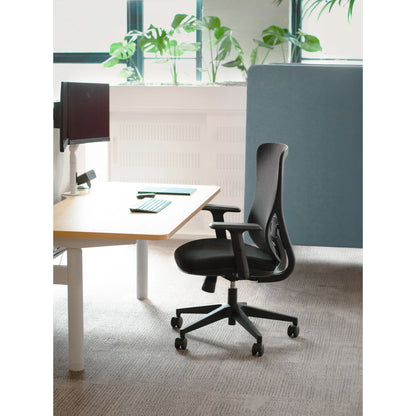 Ava Black Mesh Synchro Chair w/Seat Slide