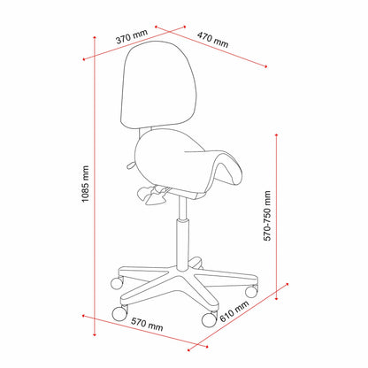 Buro Bambach Saddle Seat Chair w/Back