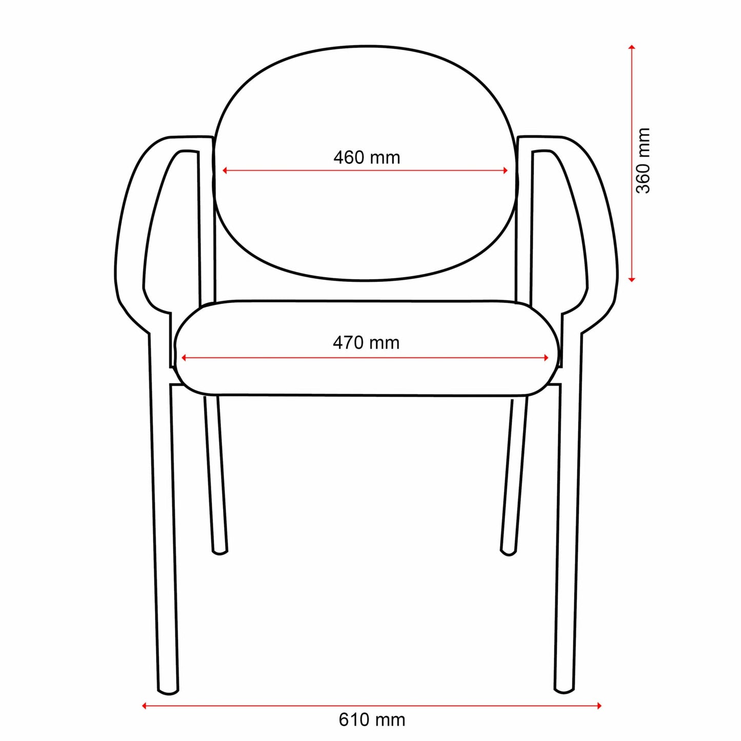 Buro Essence Chair – 4 Leg w/ Arms