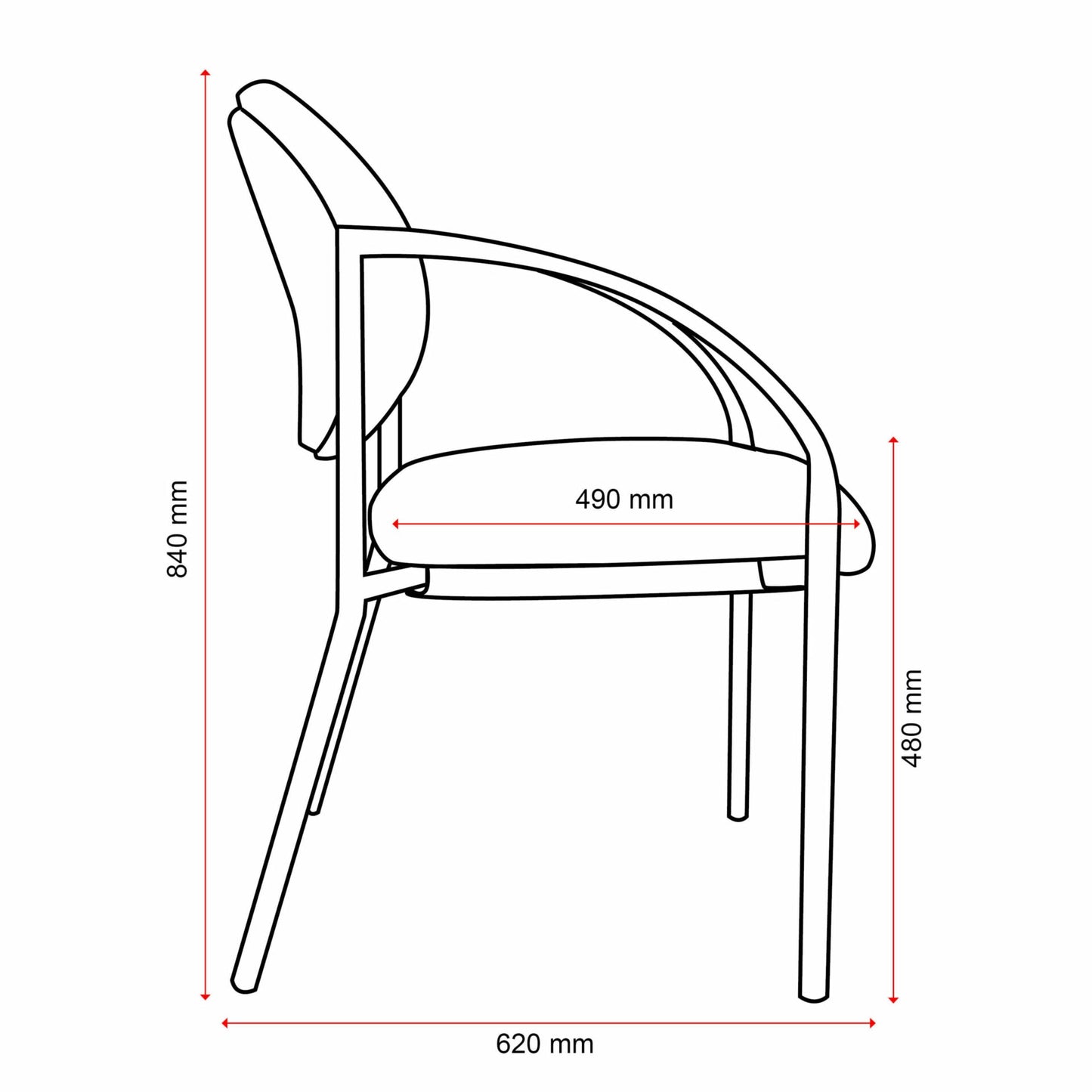 Buro Essence Chair – 4 Leg w/ Arms