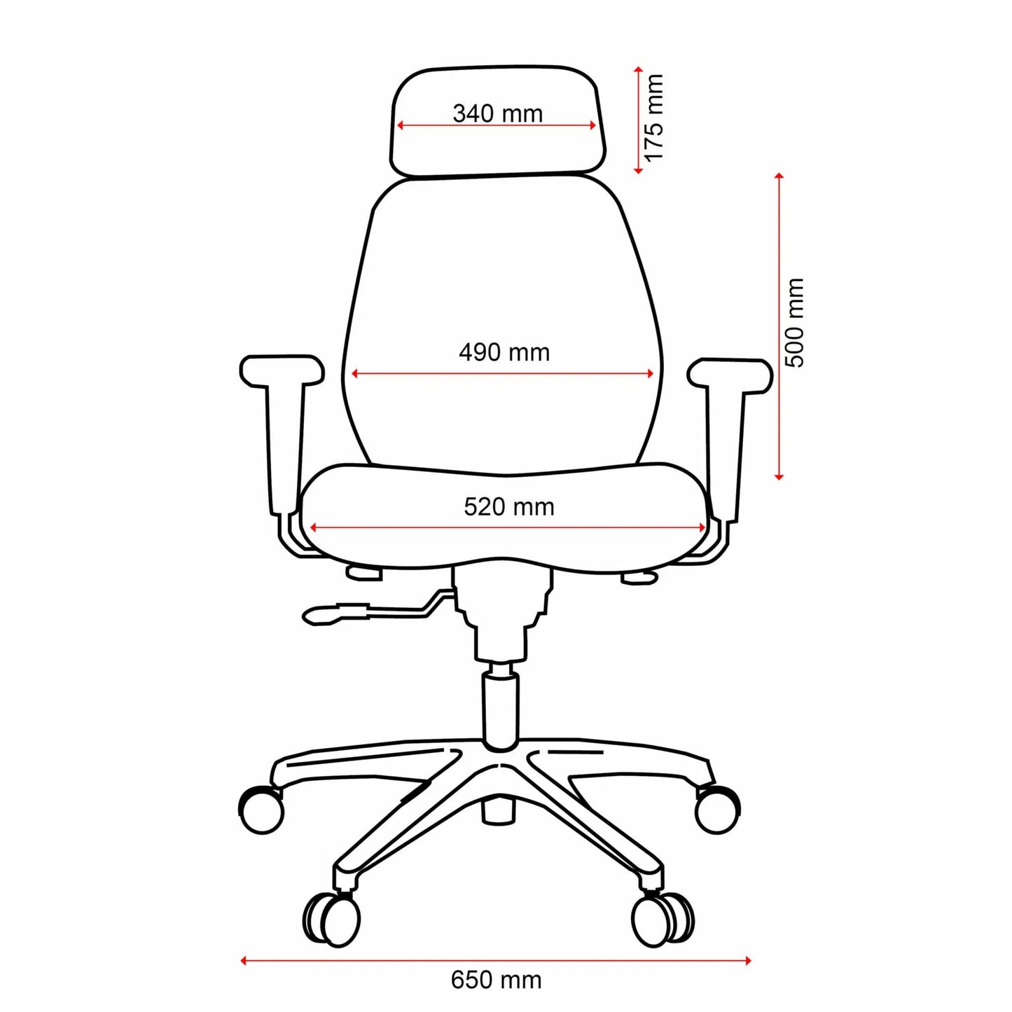 Buro Everest Executive Leather/Mesh Chair w/ Arms