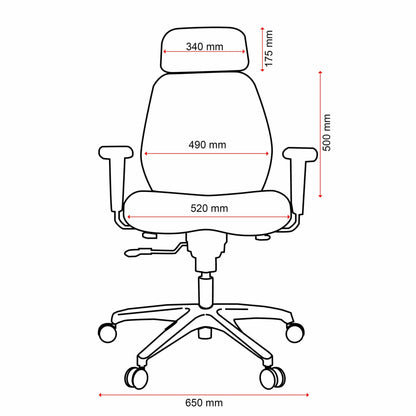 Buro Everest Executive Leather/Mesh Chair w/ Arms