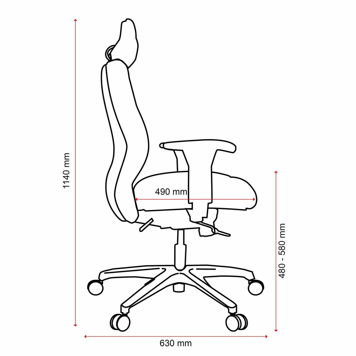 Buro Everest Executive Leather/Mesh Chair w/ Arms