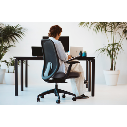 Buro Force Mesh Back Chair w/ Black Frame & Grey Seat