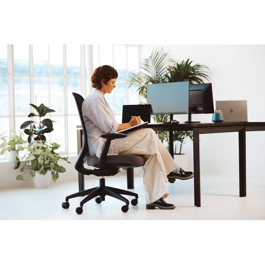 Buro Force Mesh Back Chair w/ Black Frame & Grey Seat