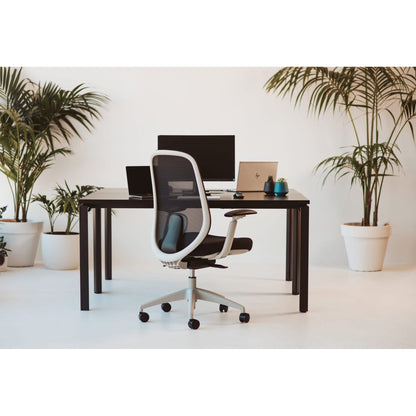 Buro Force Mesh Back Chair w/ Grey Frame & Black Seat