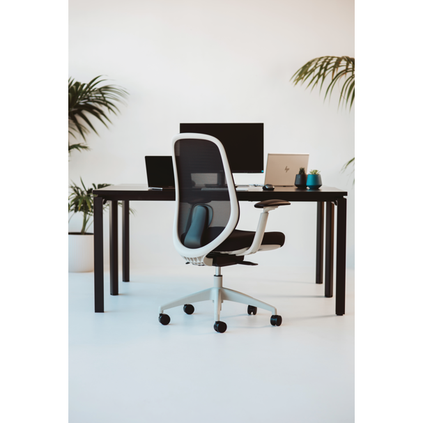 Buro Force Mesh Back Chair w/ Grey Frame & Black Seat
