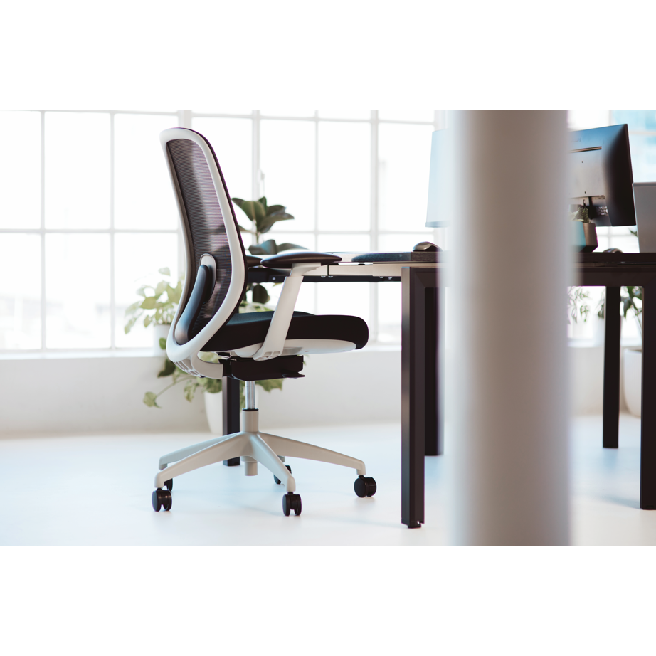 Buro Force Mesh Back Chair w/ Grey Frame & Black Seat