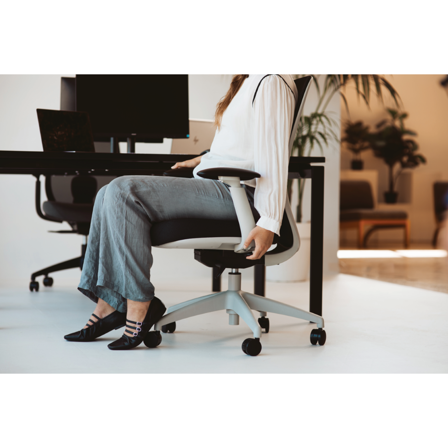 Buro Force Mesh Back Chair w/ Grey Frame & Black Seat