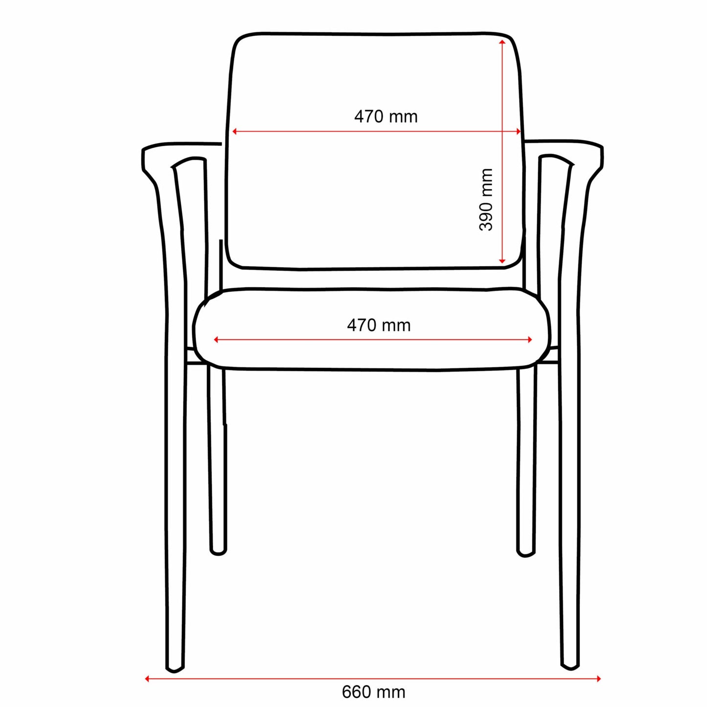 Buro Lindis - 4 Leg w/ Arms Chair