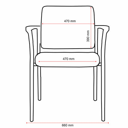 Buro Lindis - 4 Leg w/ Arms Chair