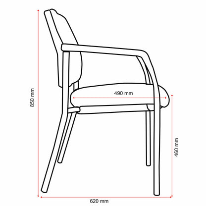 Buro Lindis - 4 Leg w/ Arms Chair