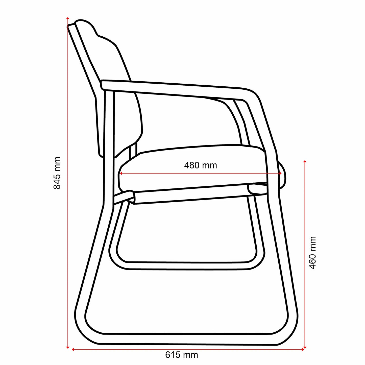 Buro Lindis - Sled Chair (Indent)