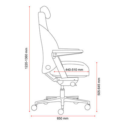 Buro Maverick 24/7 Controller Chair, Black Fabric w/ Arms