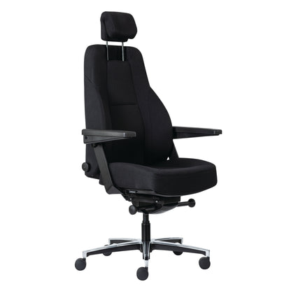 Buro Maverick 24/7 Controller Chair, Black Fabric w/ Arms