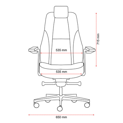 Buro Maverick 24/7 Controller Chair, Black Leather w/ Arms