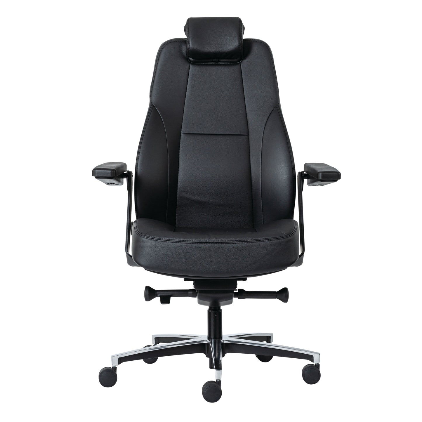 Buro Maverick 24/7 Controller Chair, Black Leather w/ Arms
