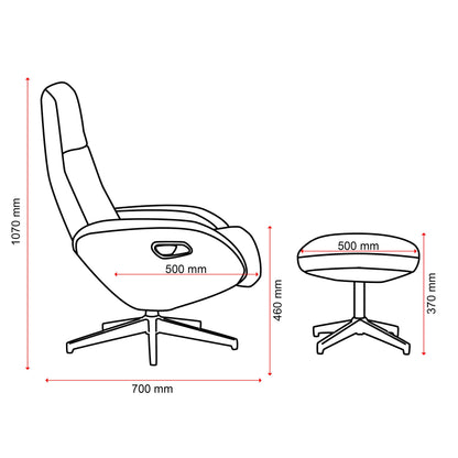 Buro Maya Recliner w/ Footstool Ottoman