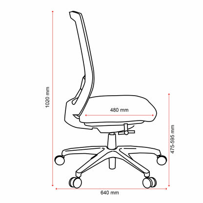 Buro Mentor Mesh Back Chair - Aluminium Base