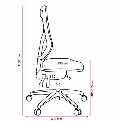 Buro Metro II 24/7 High Back Mesh Back Chair - Aluminium Base