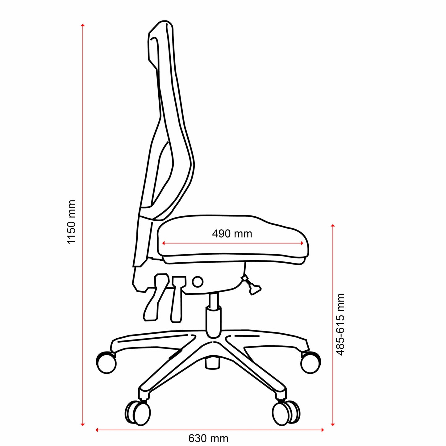 Buro Metro II 24/7 High Back Mesh Back Chair - Nylon Base