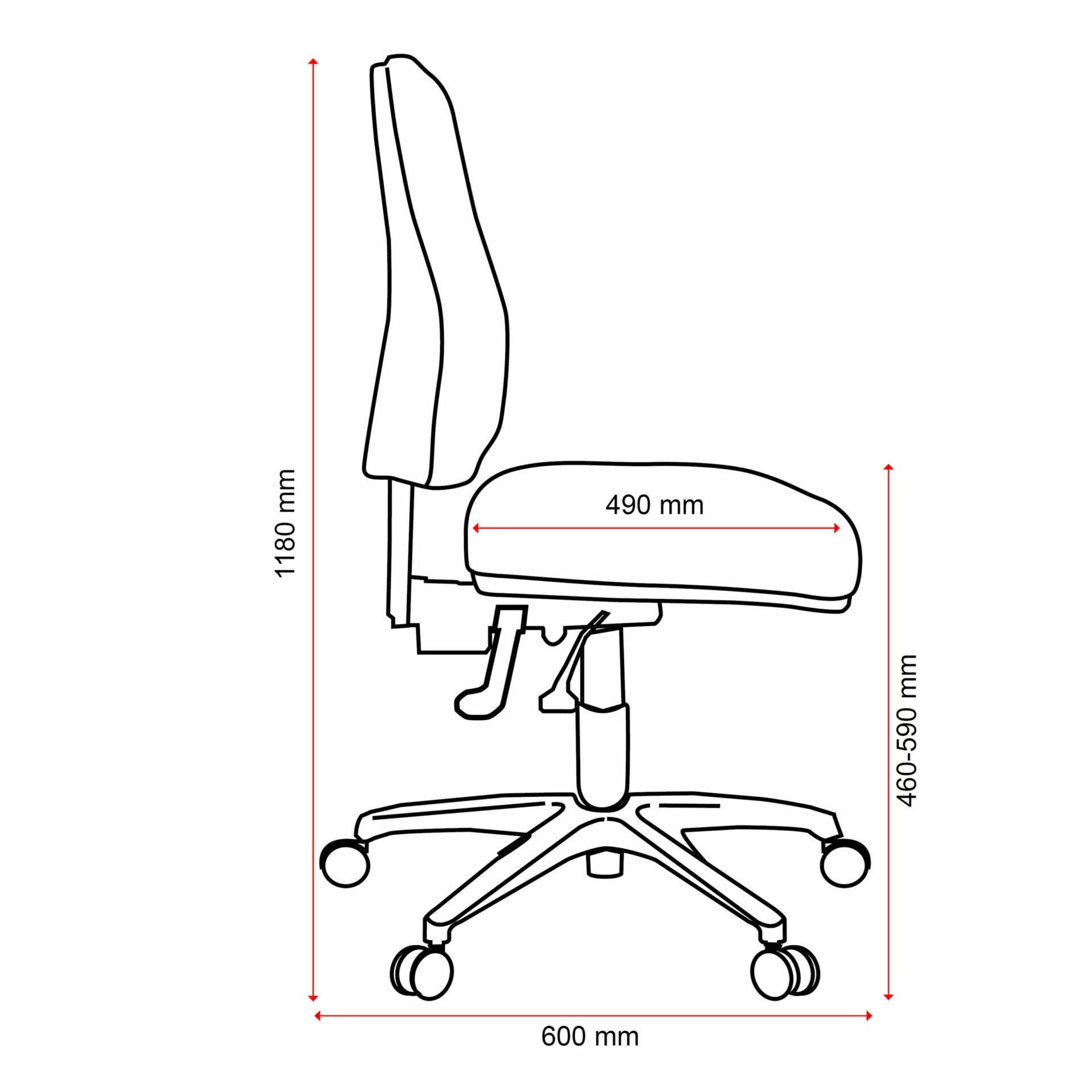 Roma 2 Lever High-Back Office Chair-Task Chair-Smart Office Furniture