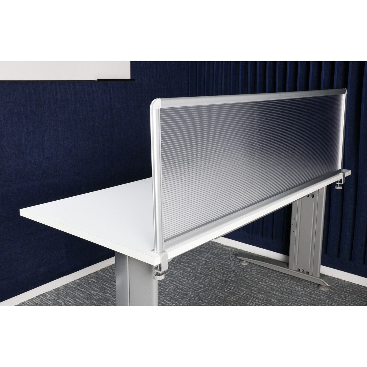 Desk Mounted Blue Partitions