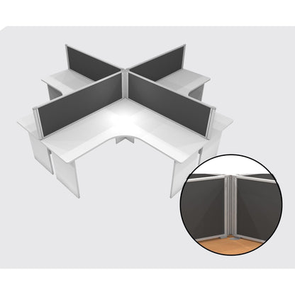 Desk Mounted Blue Partitions
