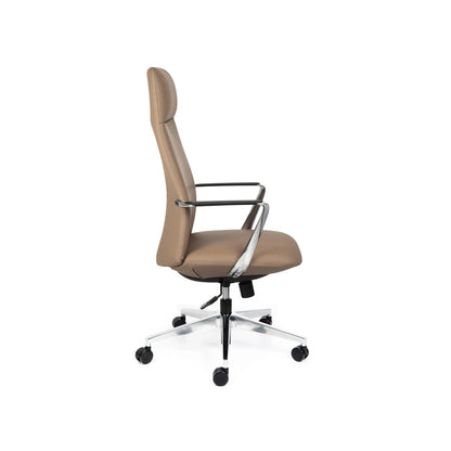 Director High Back Tan Leather Chair