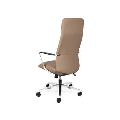 Director High Back Tan Leather Chair