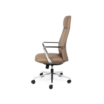 Director High Back Tan Leather Chair