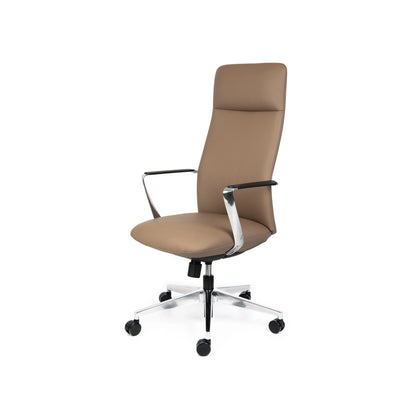 Director High Back Tan Leather Chair