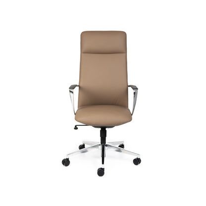 Director High Back Tan Leather Chair