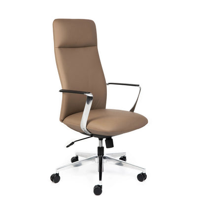 Director High Back Tan Leather Chair