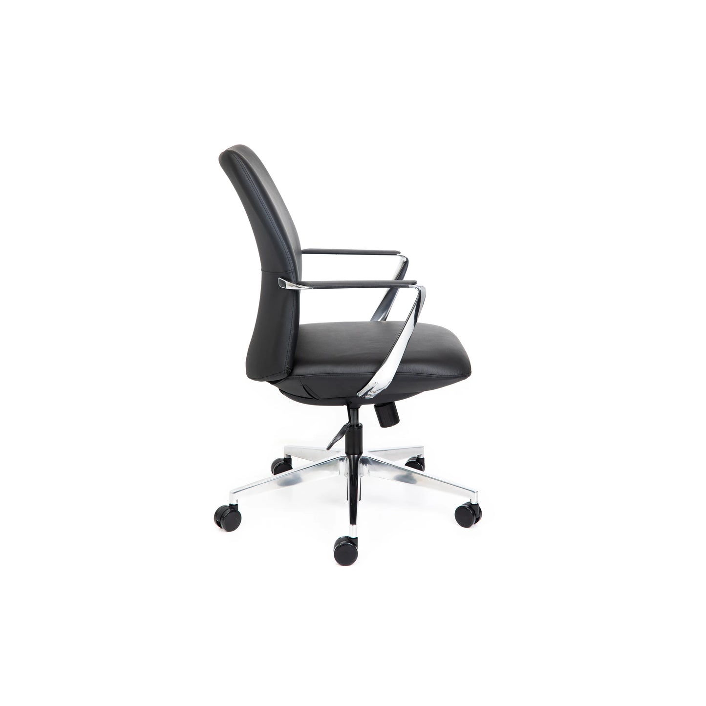 Director Mid Back Black Leather Chair